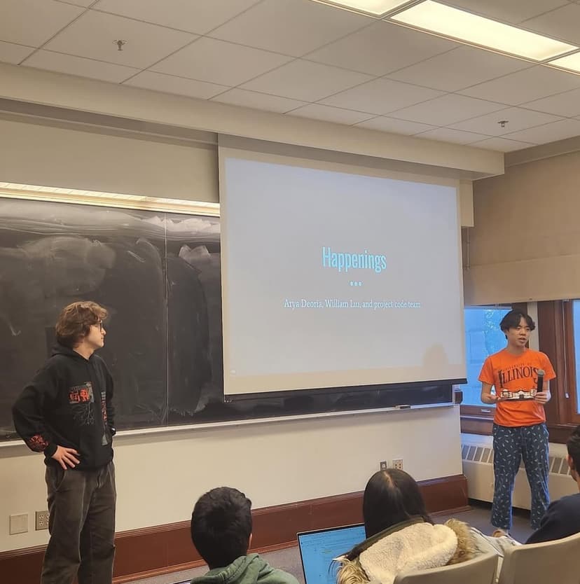 Me presenting end of semester Project Code project progress